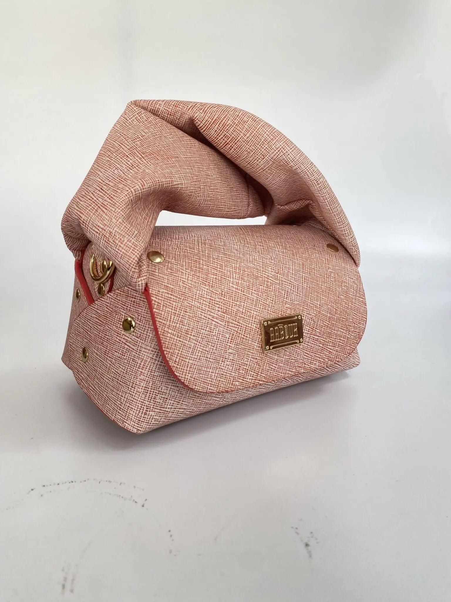 Nury Red on White Saffiano Print Leather