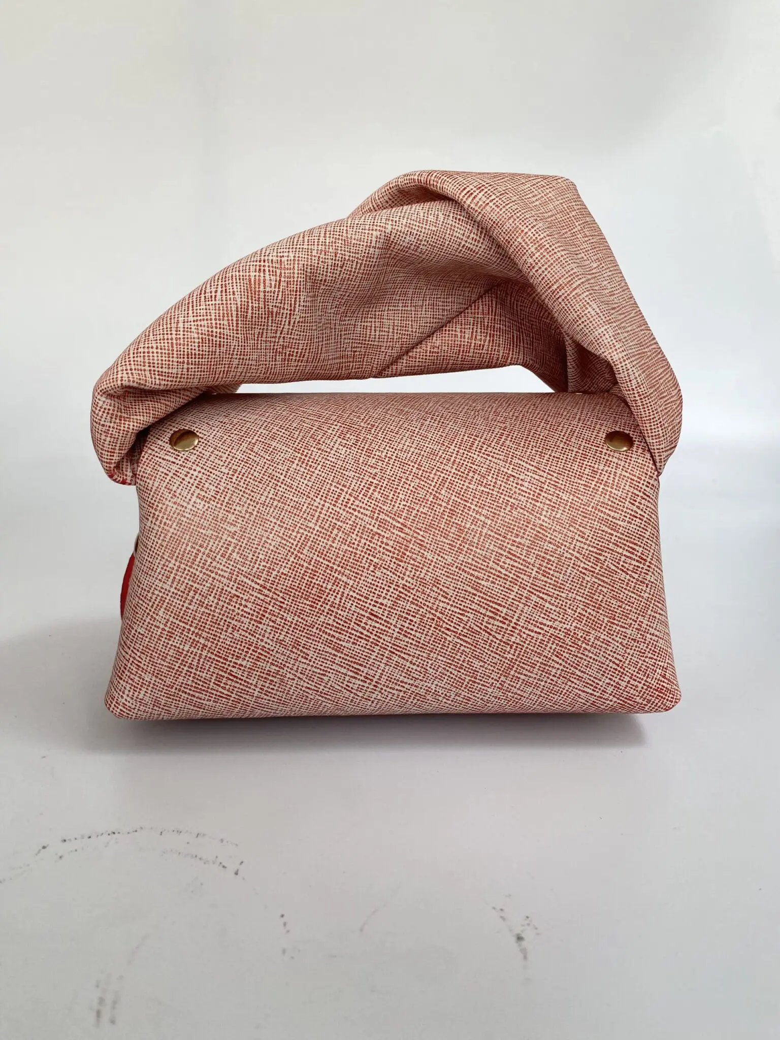 Nury Red on White Saffiano Print Leather