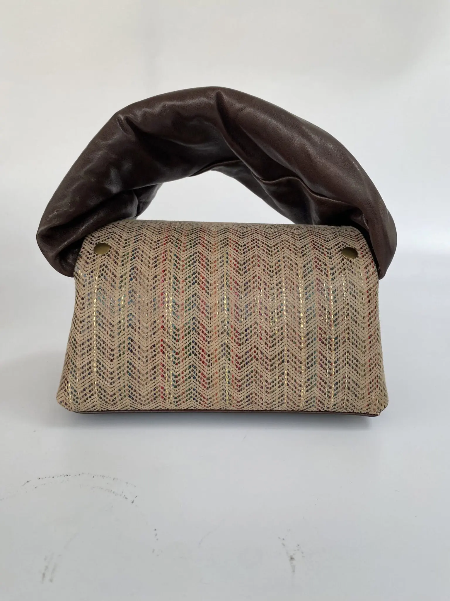 Nury Brown & Cream Chevron Pattern