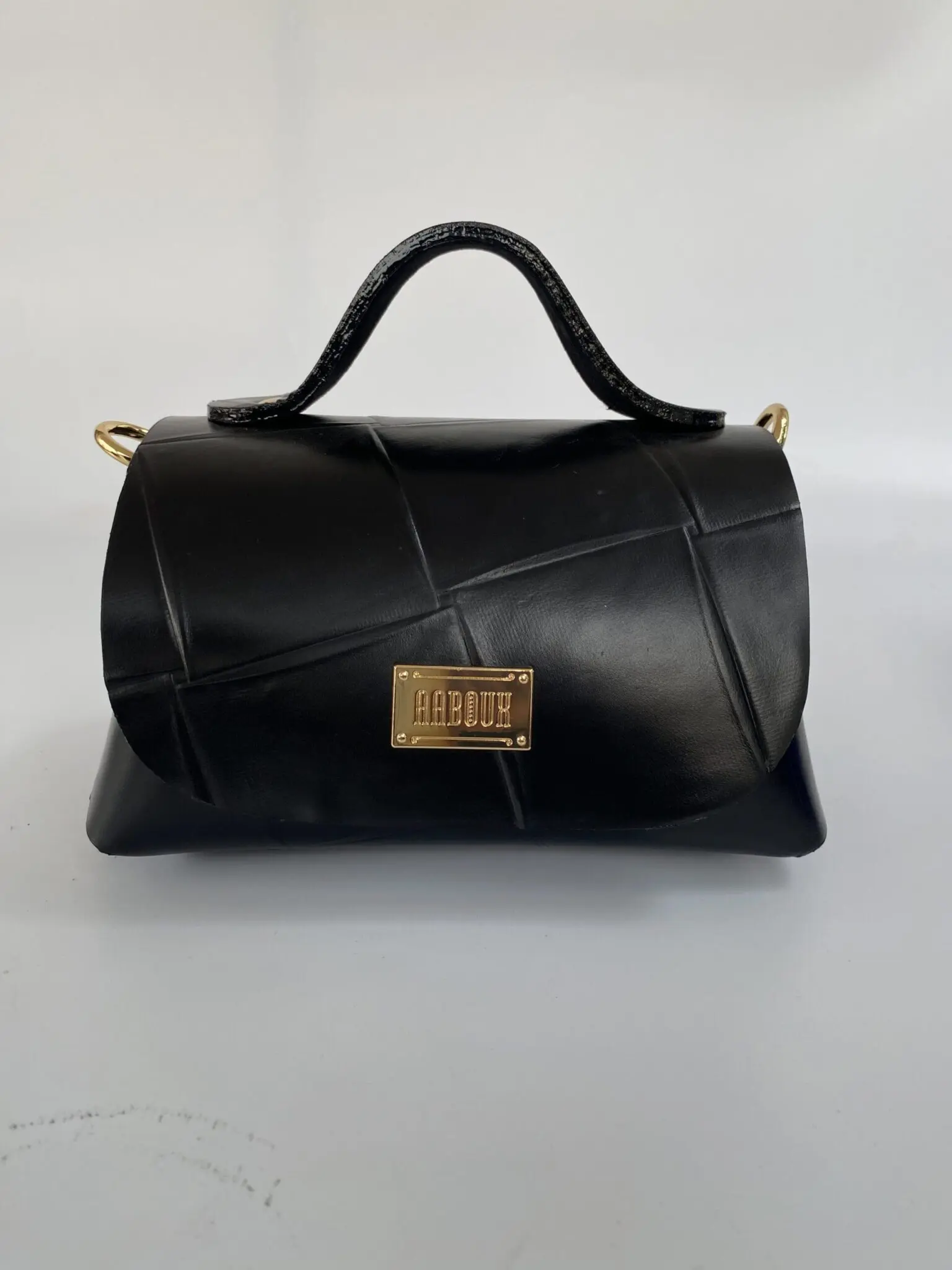 Mira Black Giant Check Leather