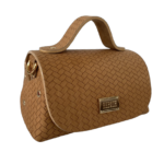 Mira Brown Woven Embossed Leather