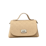 Mira Beige Check Embossed Leather