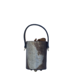 Lara Distressed Silver & Bronze Crumpled Leather