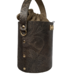 Aara Bronze Floral Embossed Leather