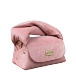 Nury Light Pink & Silver Shimmery Suede