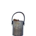 Lara Distressed Silver & Bronze Crumpled Leather
