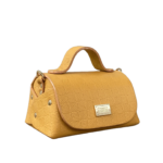 Mira Yellow Check Embossed Leather