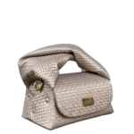 Nury Taupe Square Embossed Leather