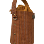 Aara Orange Woven Embossed Leather