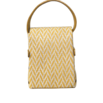 Dupẹ Yellow & White Herringbone Leather