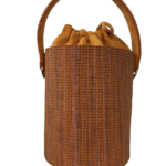 Aara Orange Woven Embossed Leather
