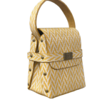 Dupẹ Yellow & White Herringbone Leather