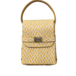Dupẹ Yellow & White Herringbone Leather