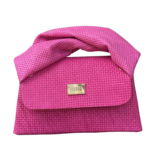 Moby Hot Pink Square Woven Embossed Leather