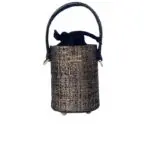 Lara Black & Gold Distressed Leather