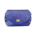 Mags Navy Blue Micro Sequined Print Leather
