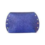 Mags Navy Blue Micro Sequined Print Leather