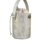 Aara Silver & White Distressed Snake Print