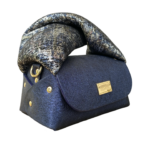 Nury Three-tone Tweed Effect Suede & Metallic Blue Flat Grain Leather