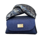 Nury Three-tone Tweed Effect Suede & Metallic Blue Flat Grain Leather