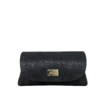 Maya Black Woodgrain Print Suede