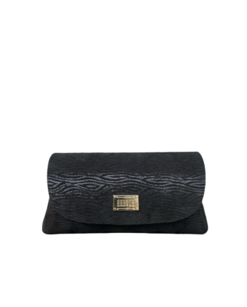 Maya Black Woodgrain Print Suede