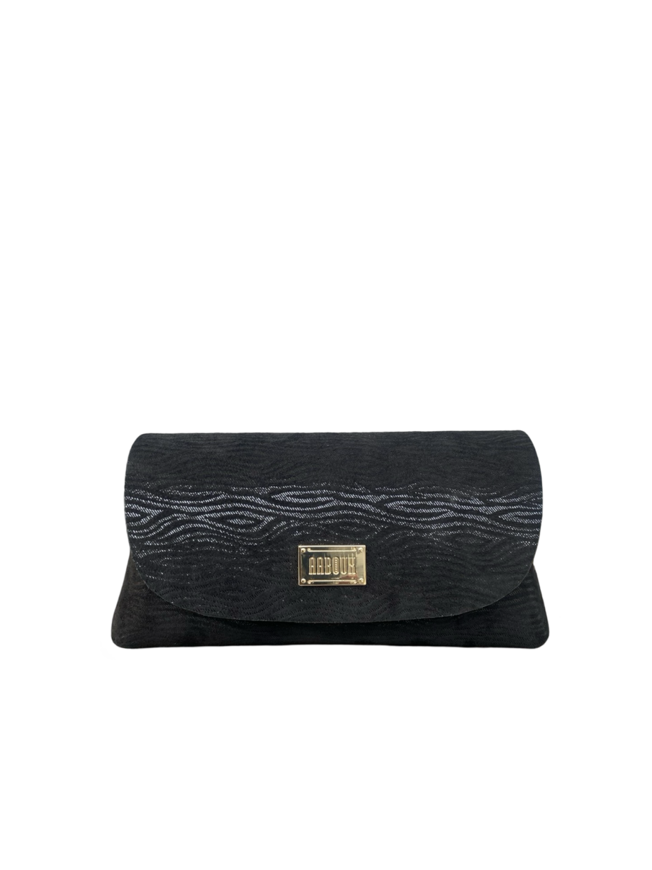 Maya Black Woodgrain Print Suede