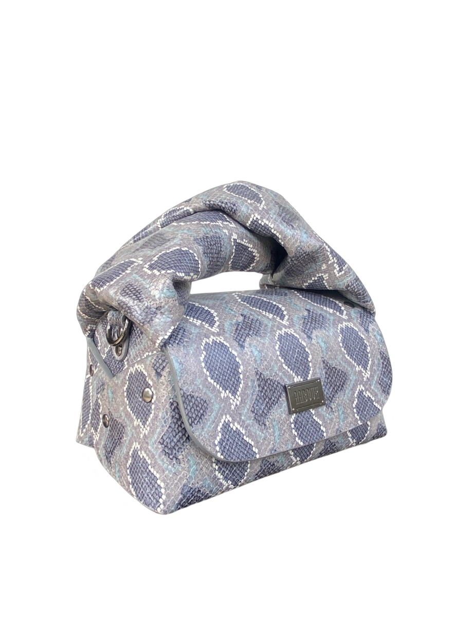 Nury XO Denim & Grey Python Print