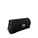 Maya Black Woodgrain Print Suede