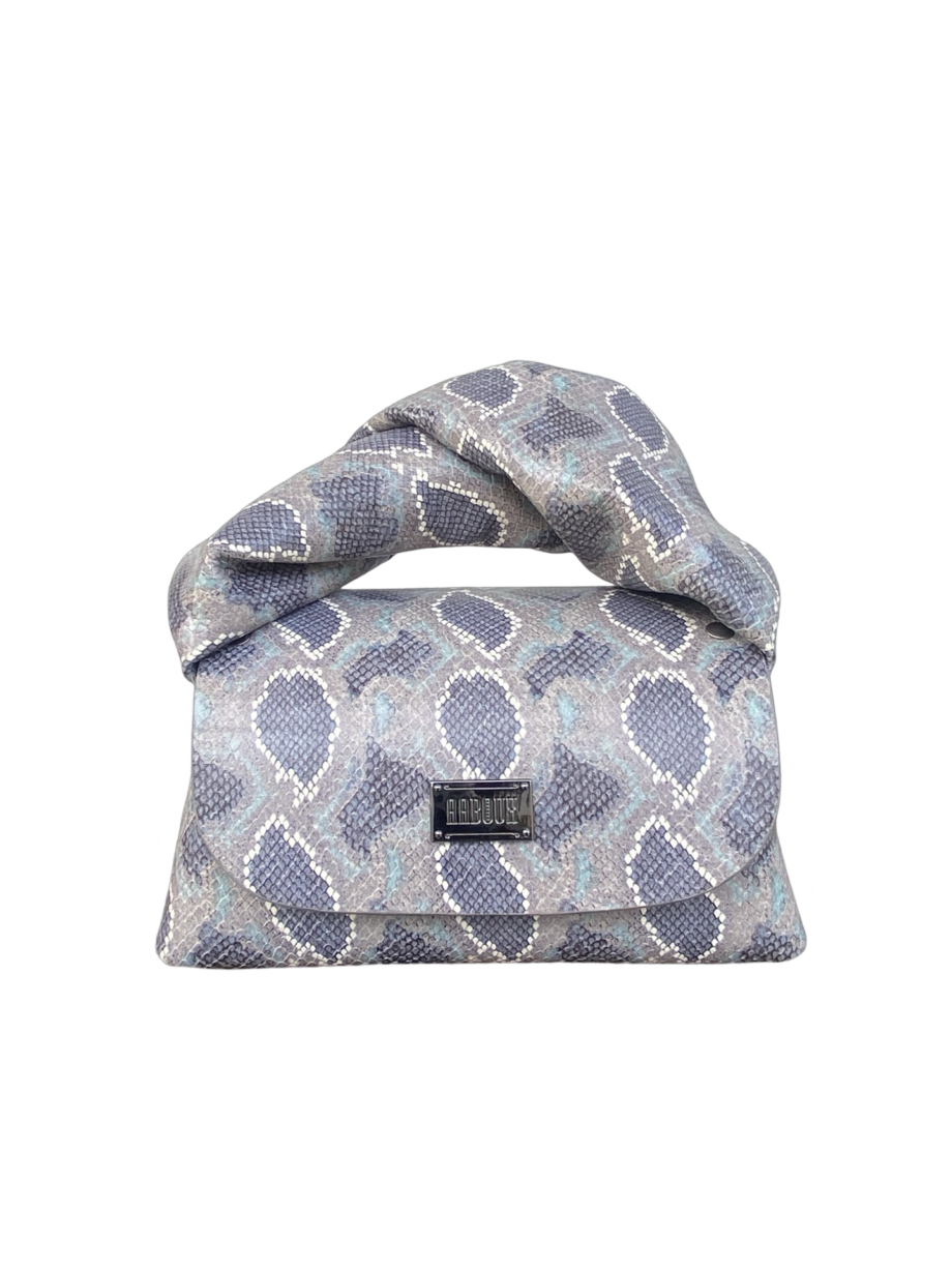Nury XO Denim & Grey Python Print