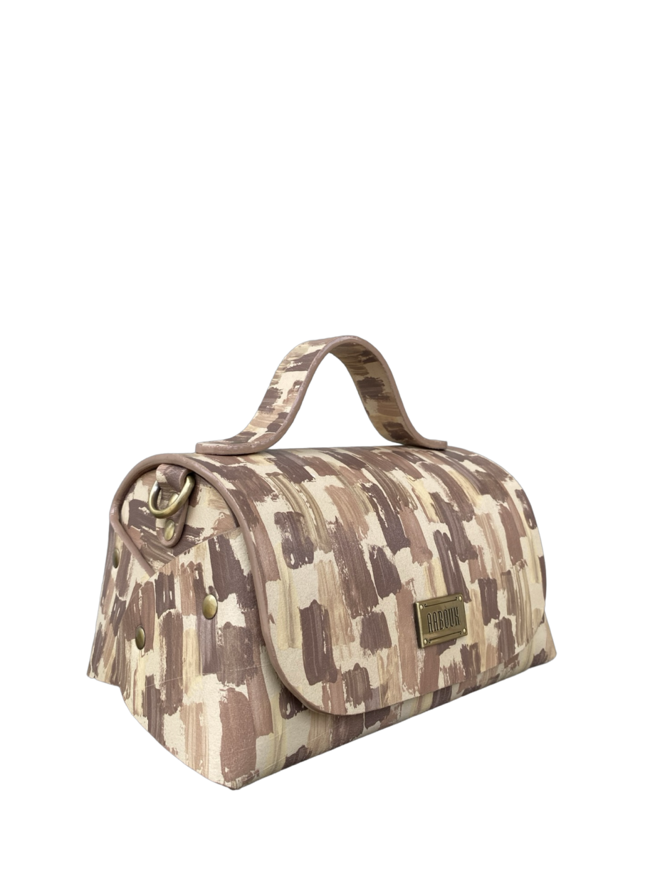 Mira XO Cream & Brown Handpaint Leather