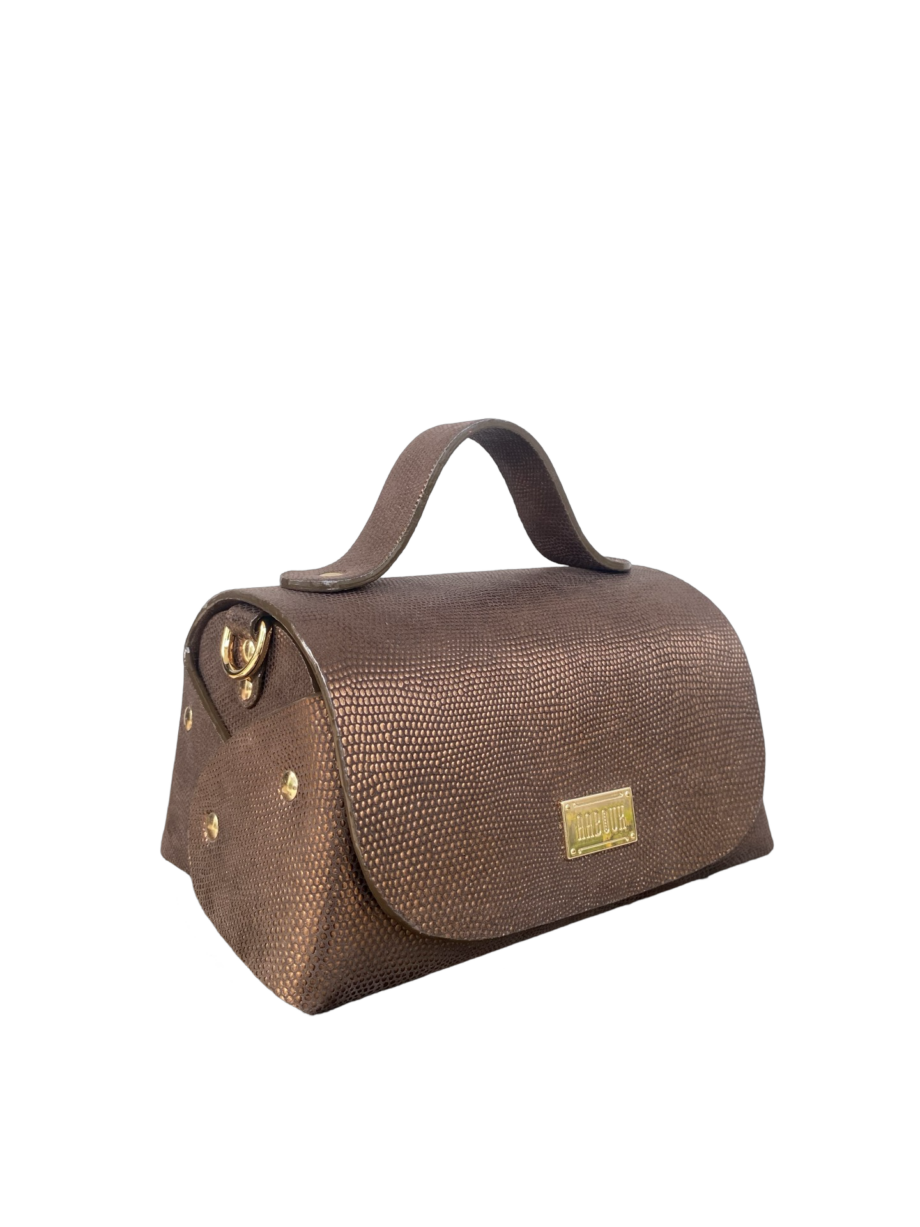 Mira XO Bronzey Brown Tejus Lizard Print