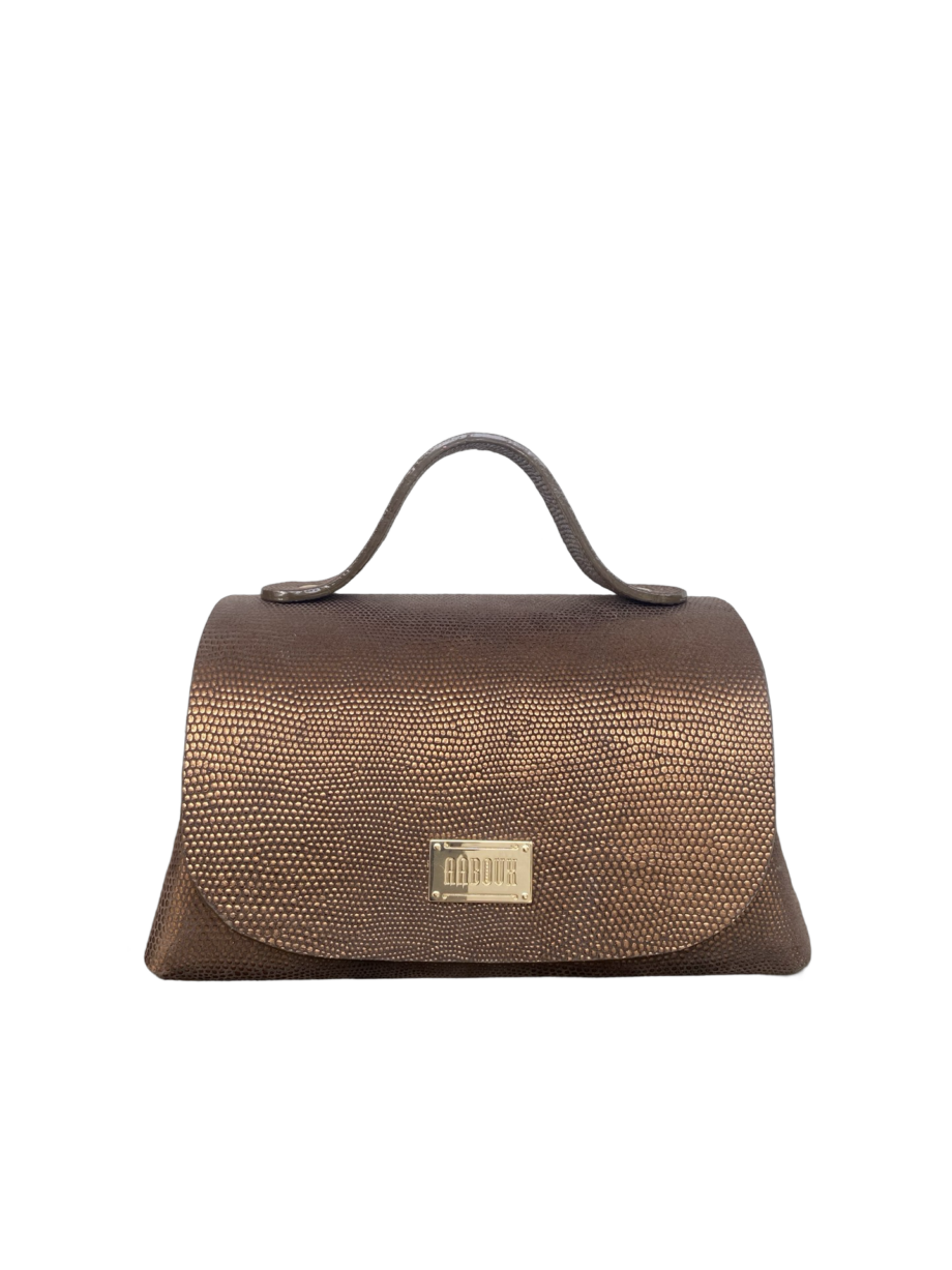 Mira XO Bronzey Brown Tejus Lizard Print