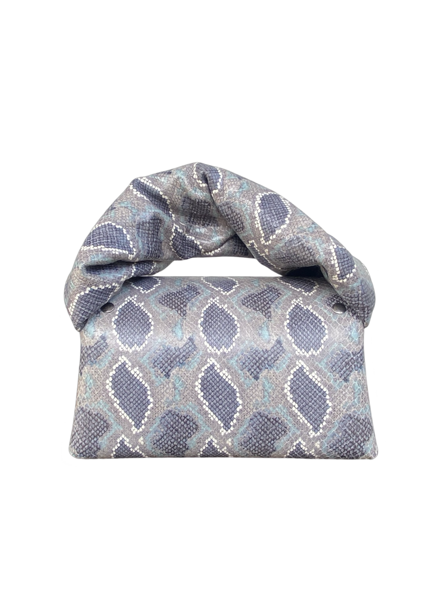 Nury XO Denim & Grey Python Print