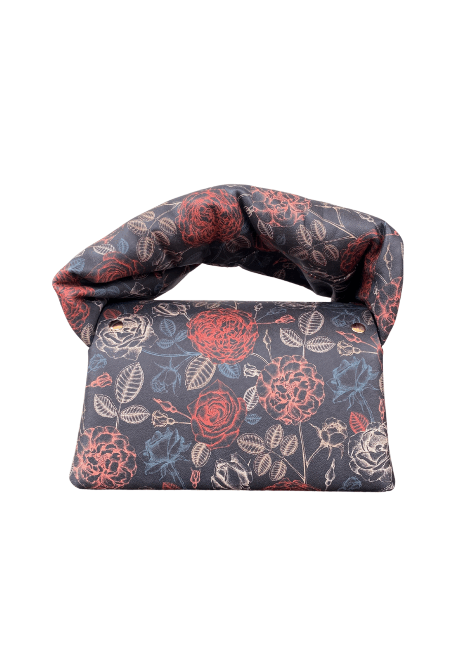 Nury XO Black & Multi Floral Print Leather