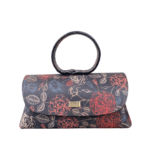 Hana Black & Multi Floral Print Leather