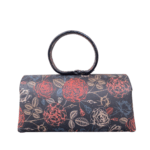 Hana Black & Multi Floral Print Leather