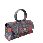Hana Black & Multi Floral Print Leather