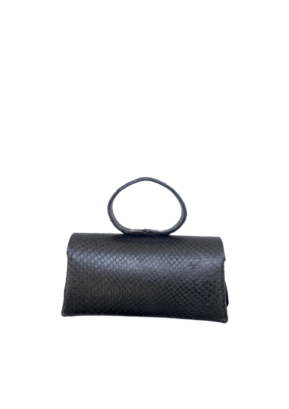 Hana Black Python Skin w Shiny Black nappa
