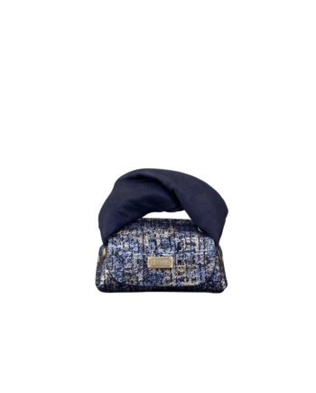 Lily Silver Tweed Effect with Blue Suede