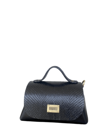 Mira Black Python Skin w Shiny Black nappa