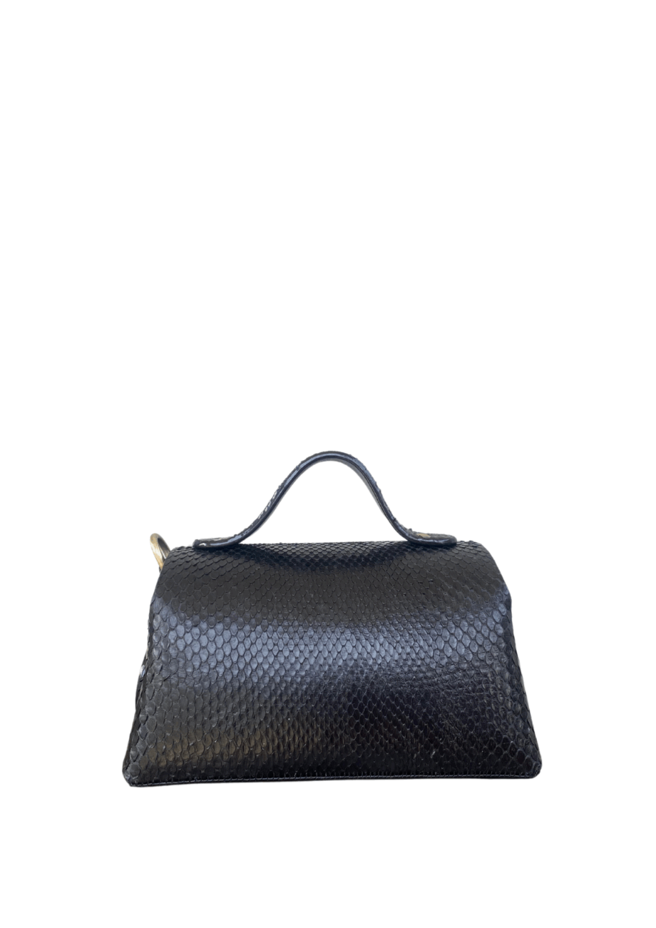 Mira Black Python Skin w Shiny Black nappa