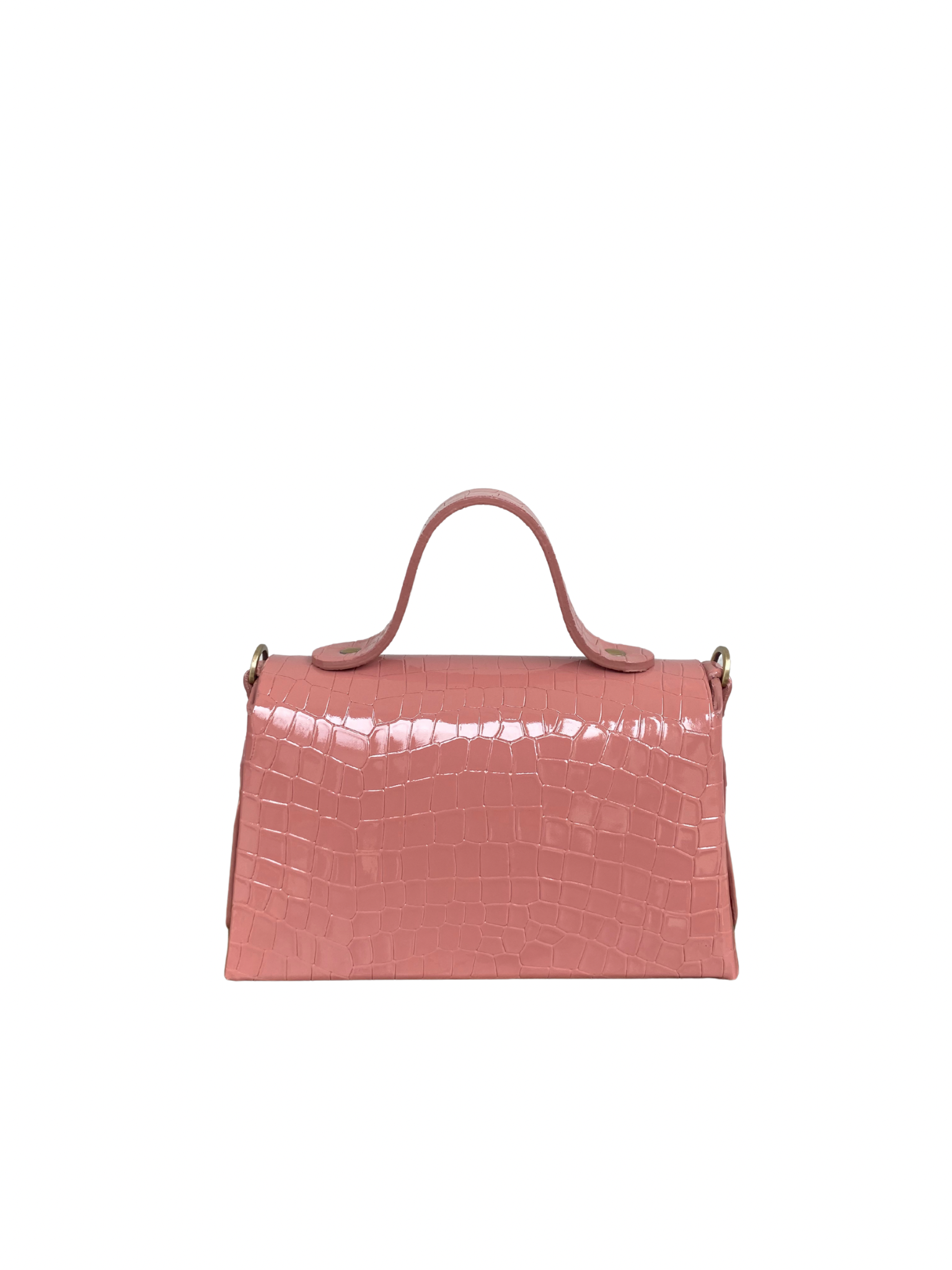 Lina Midi Light Pink Patent Crocco Print