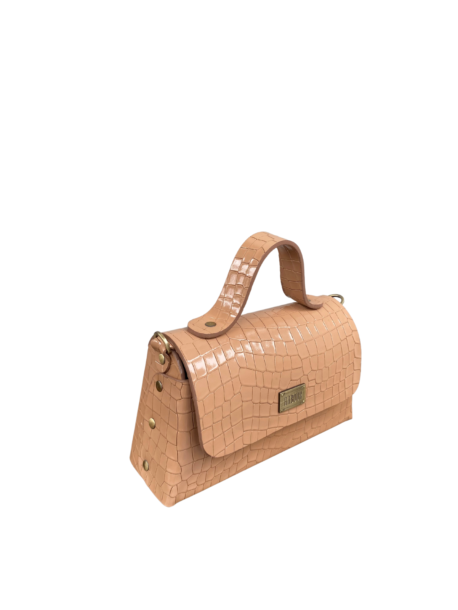 Lina Midi Tan Croc Print