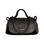 Kach Silver & Black Snake Print and Black Nappa