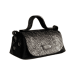 Kach Silver & Black Snake Print and Black Nappa