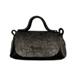 Kach Silver & Black Snake Print and Black Nappa