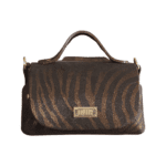 Mira Shiny Bronze & Black Zebra Print