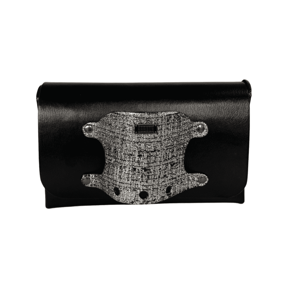 Jaré Black Nappa & Black & Silver Tweed Effect Glove