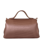 Mira Pearl Rose Gold Croc Embossed Leather
